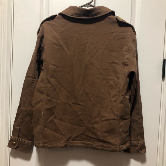 Nikki D womans size large pit to pit 22 Bomber brown jacket zipper - Picture 9 of 11